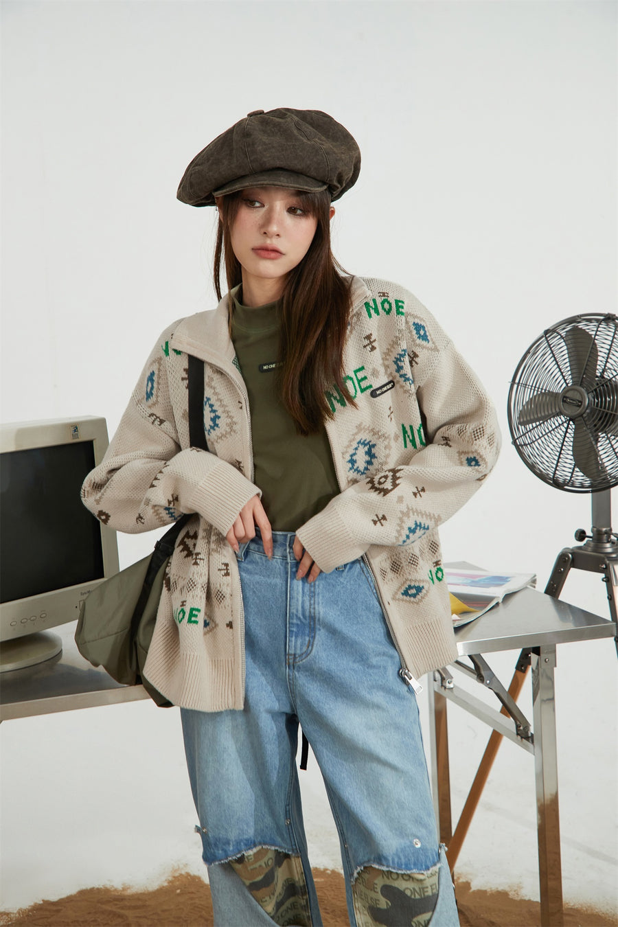 CHUU Vintage Mix Pattern Outer Jacket