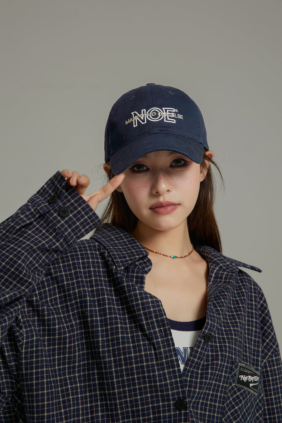 CHUU Noe Simple Embroidery Denim Hat