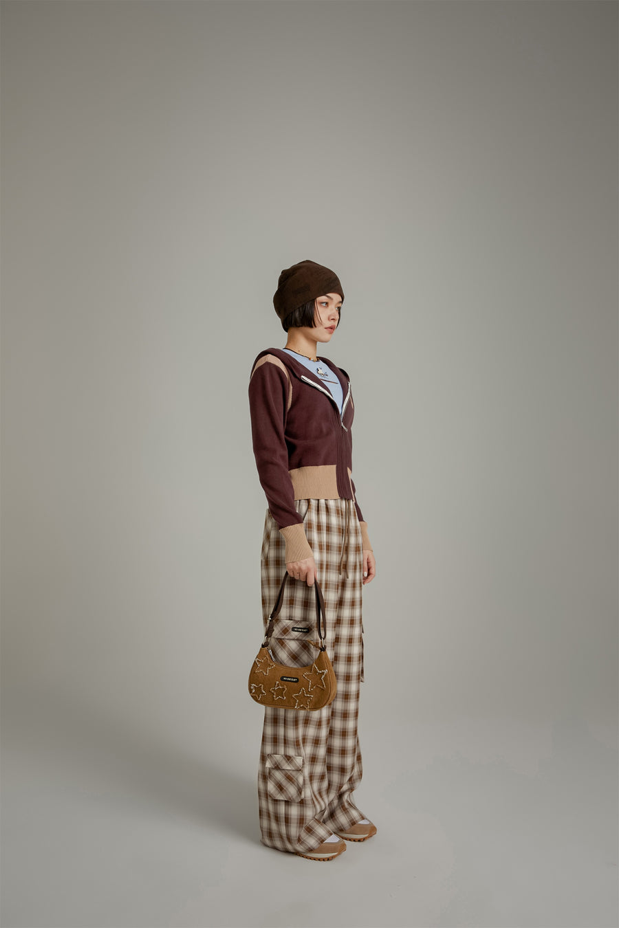 CHUU Check Pocket Wide Pants