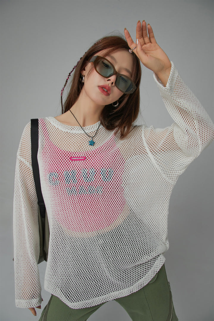 Fishnet Long-Sleeved Top