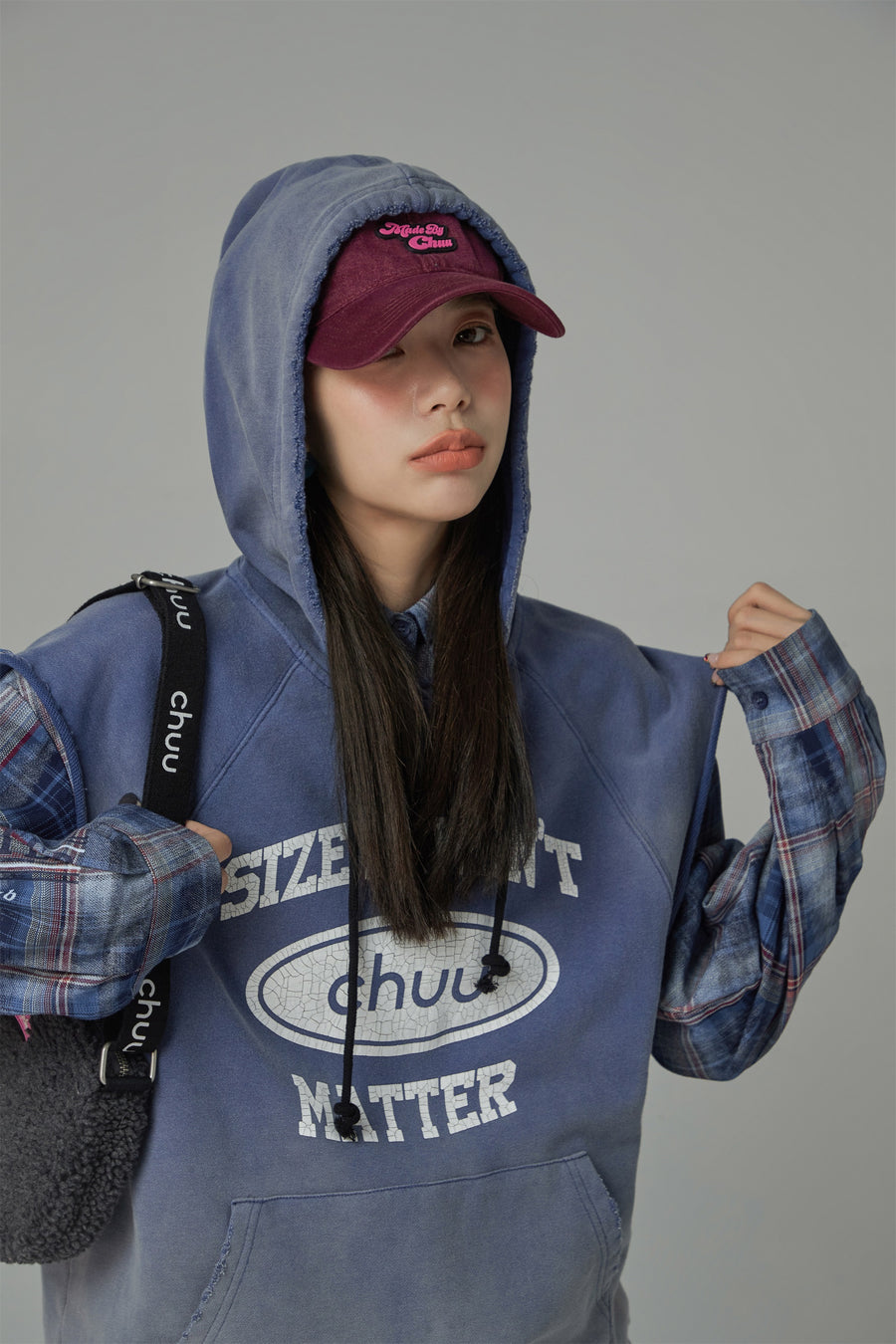 CHUU Size Doesnt Matter Cotton Sleeveless Hoodie