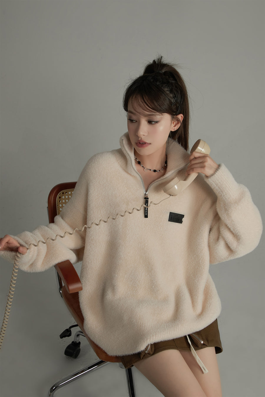 CHUU Half Zip Up Soft Fleece Sweater