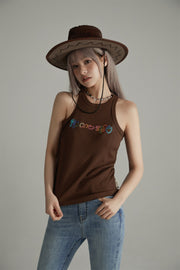 No One Else Embroidered Sleeveless Top