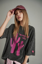 Pink Cactus Oversize T-Shirt