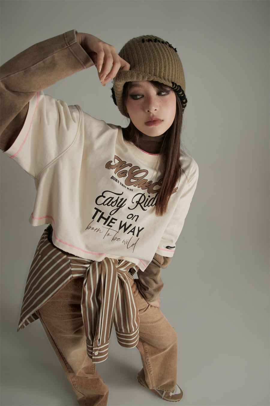 CHUU Easy Ride On The Way Crop T-Shirt