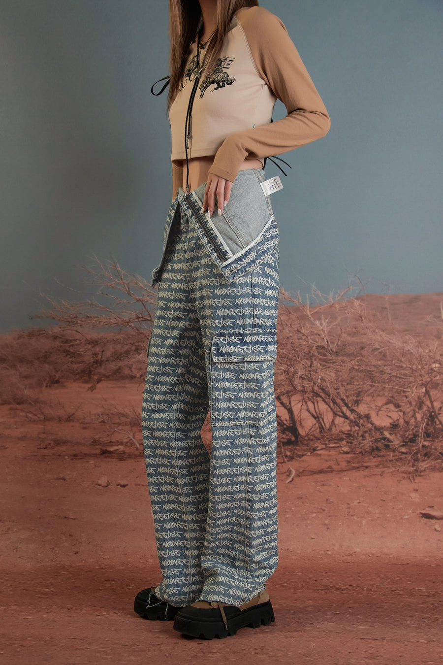 CHUU Vintage Tube Top Denim Jumpsuit