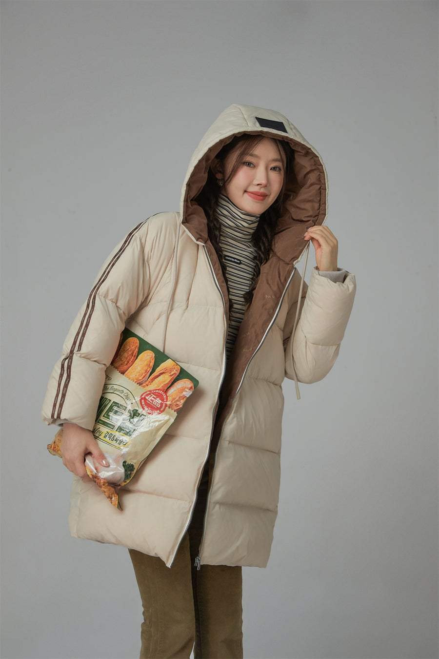 CHUU Duck Down Hooded Padded Coat