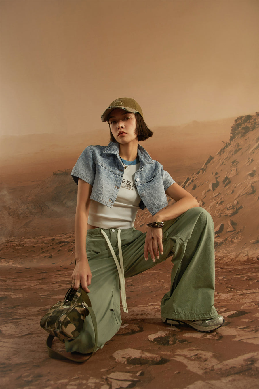 CHUU String Wide Cargo Pants