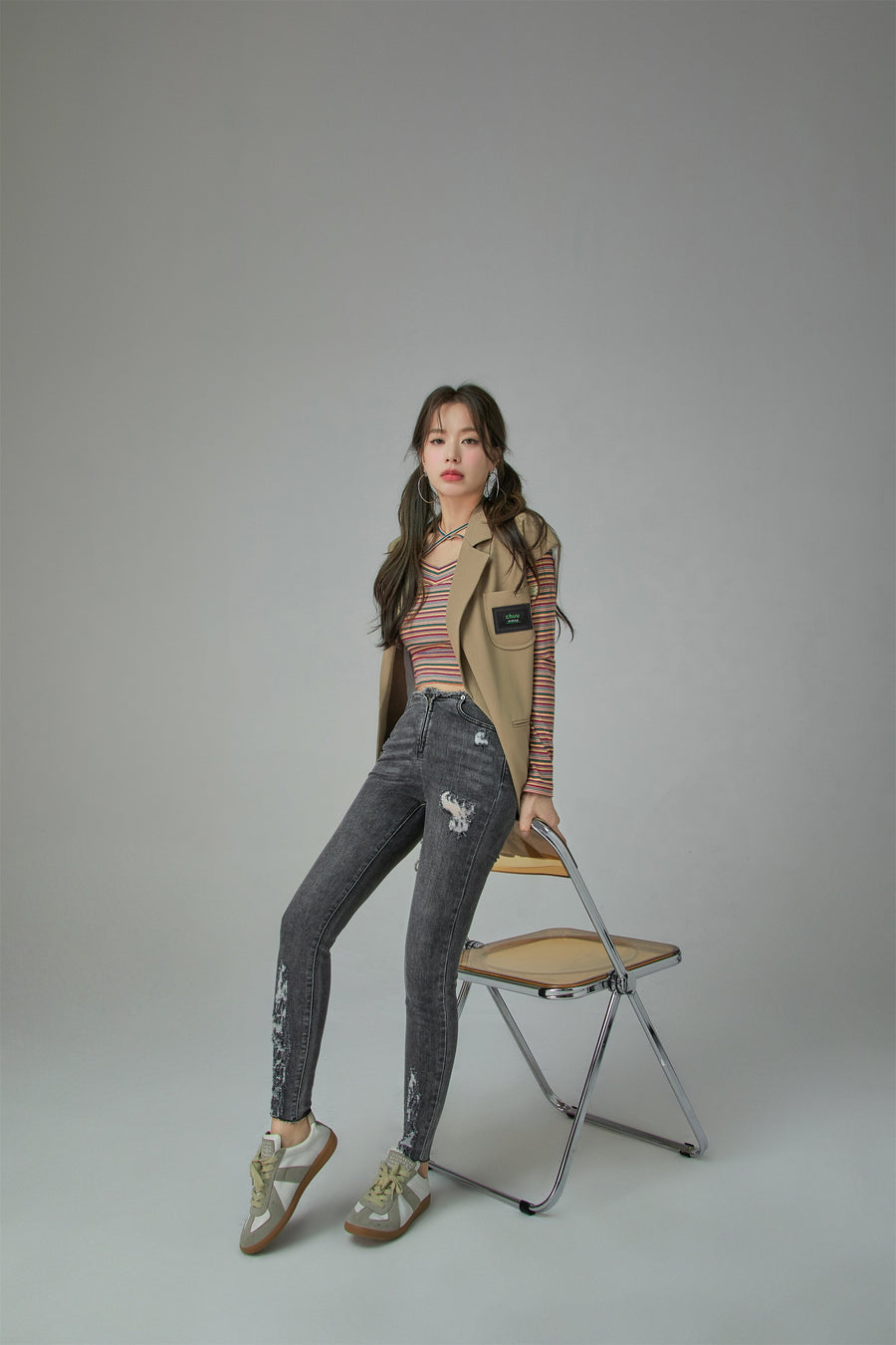 CHUU Button-Free Zip-Up Skinny Jeans