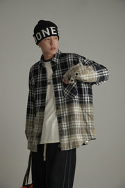 Gradient Check Loose Fit Shirt