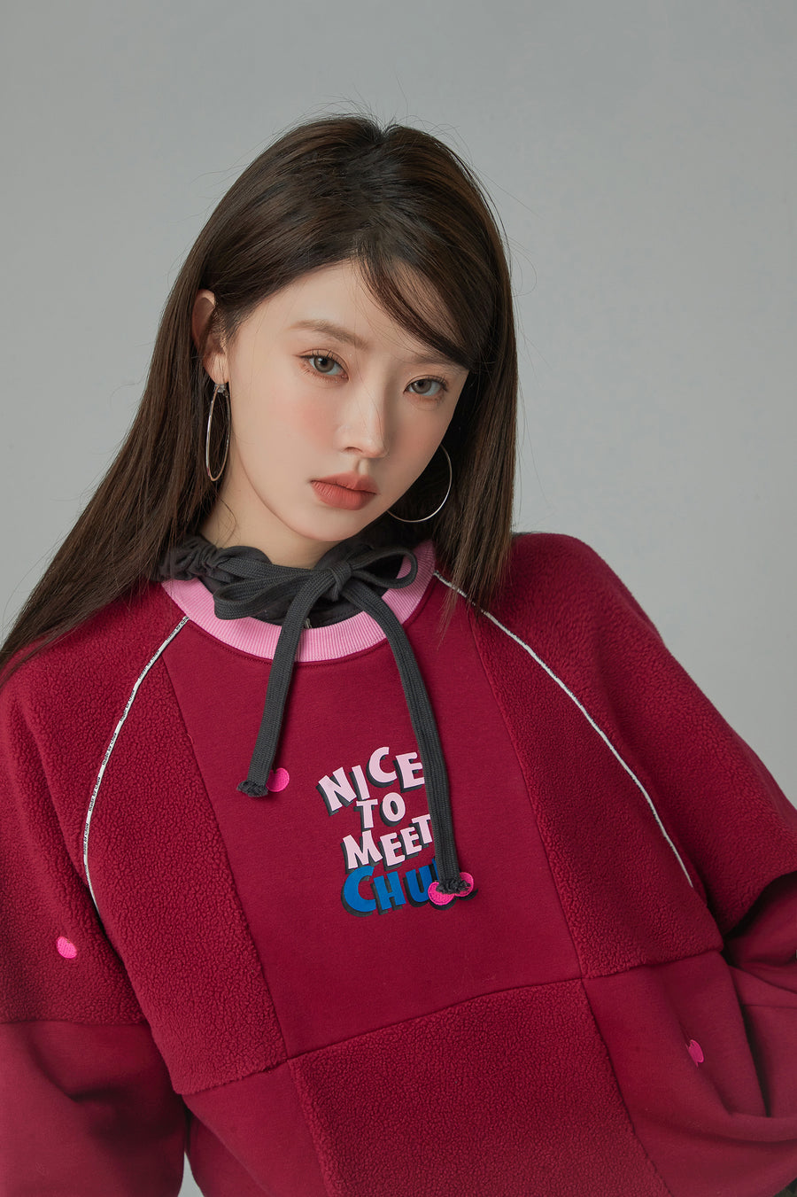 CHUU Extra Real Fleece Loose Fit Raglan Sweatshirt