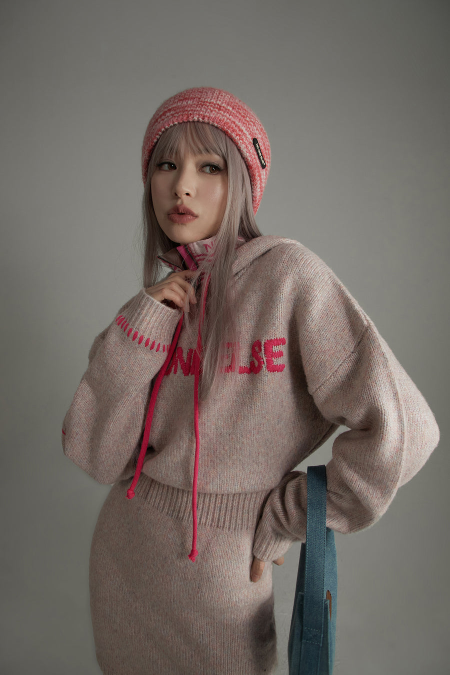 CHUU Cozy Hooded Knit Dress