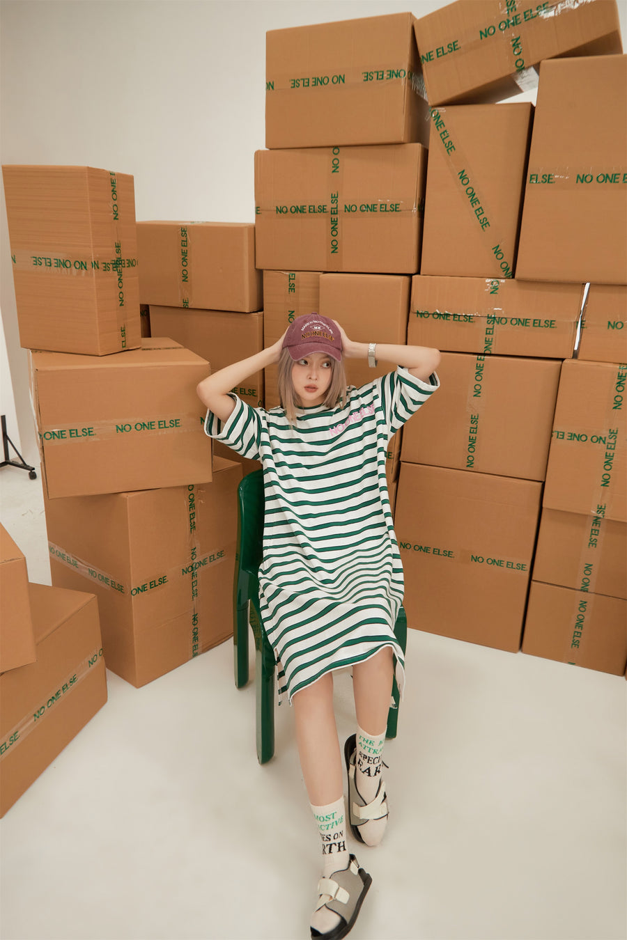 CHUU Personal Reminder Stripes Dress