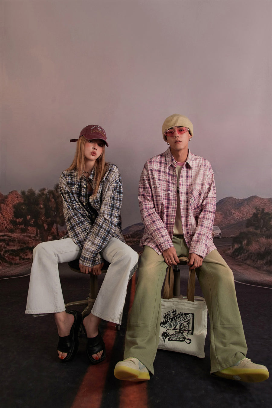 CHUU Loose Check Flannel Shirt