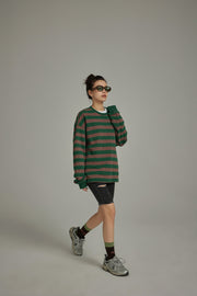 Stripe Color Sweatshirt