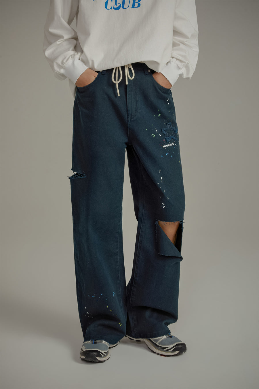 CHUU Split Wide Denim Jeans