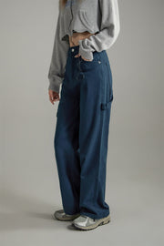 Side Strap Straight Wide Pants