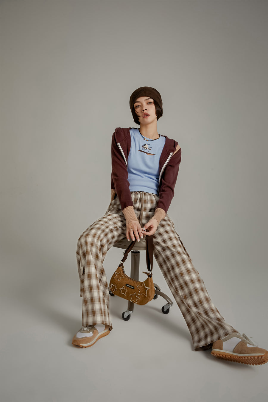 CHUU Check Pocket Wide Pants