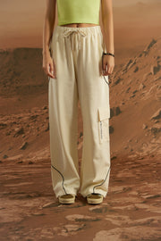 String Cargo Wide Pants