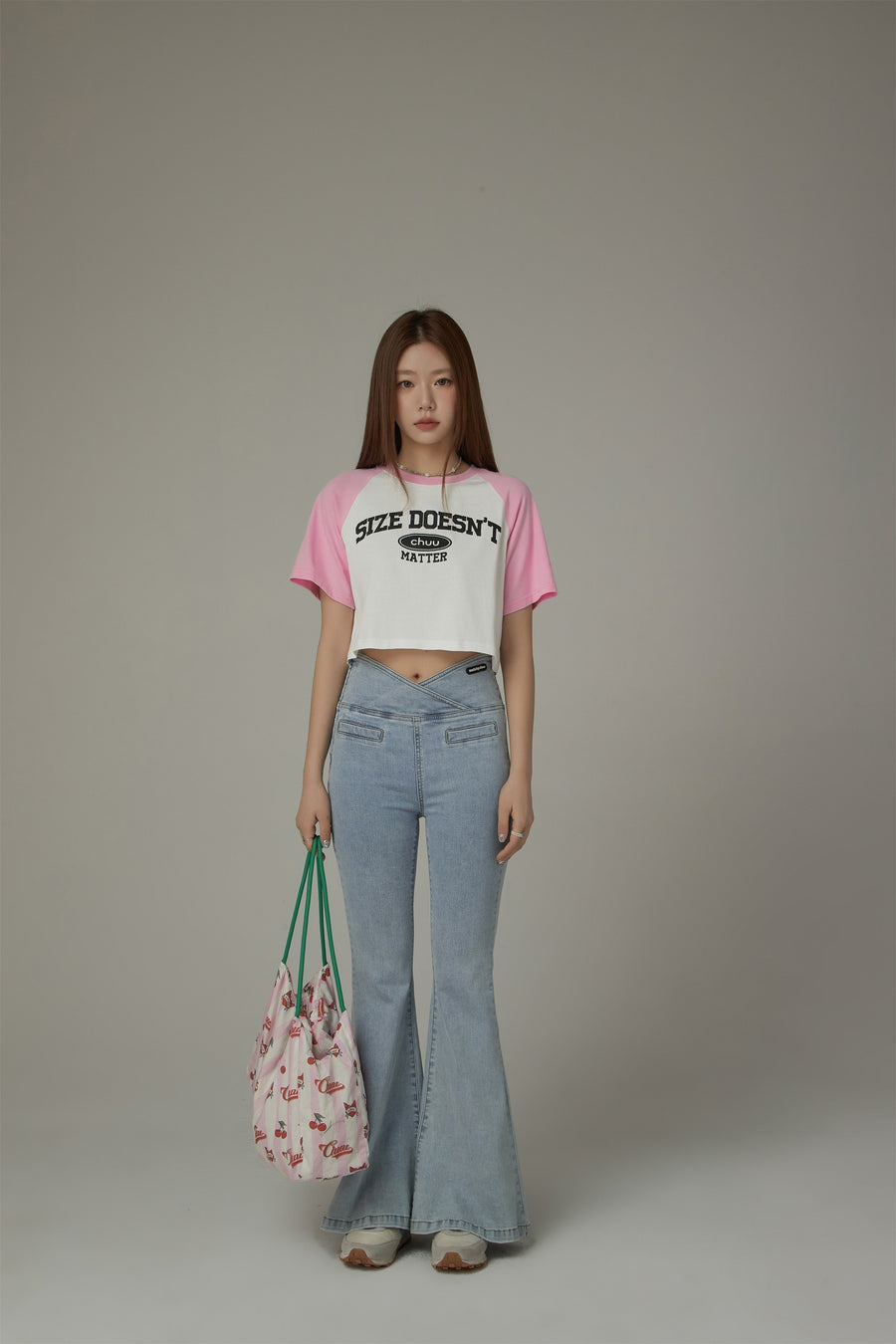 CHUU Size Doesnt Matter Raglan Cropped T-Shirt