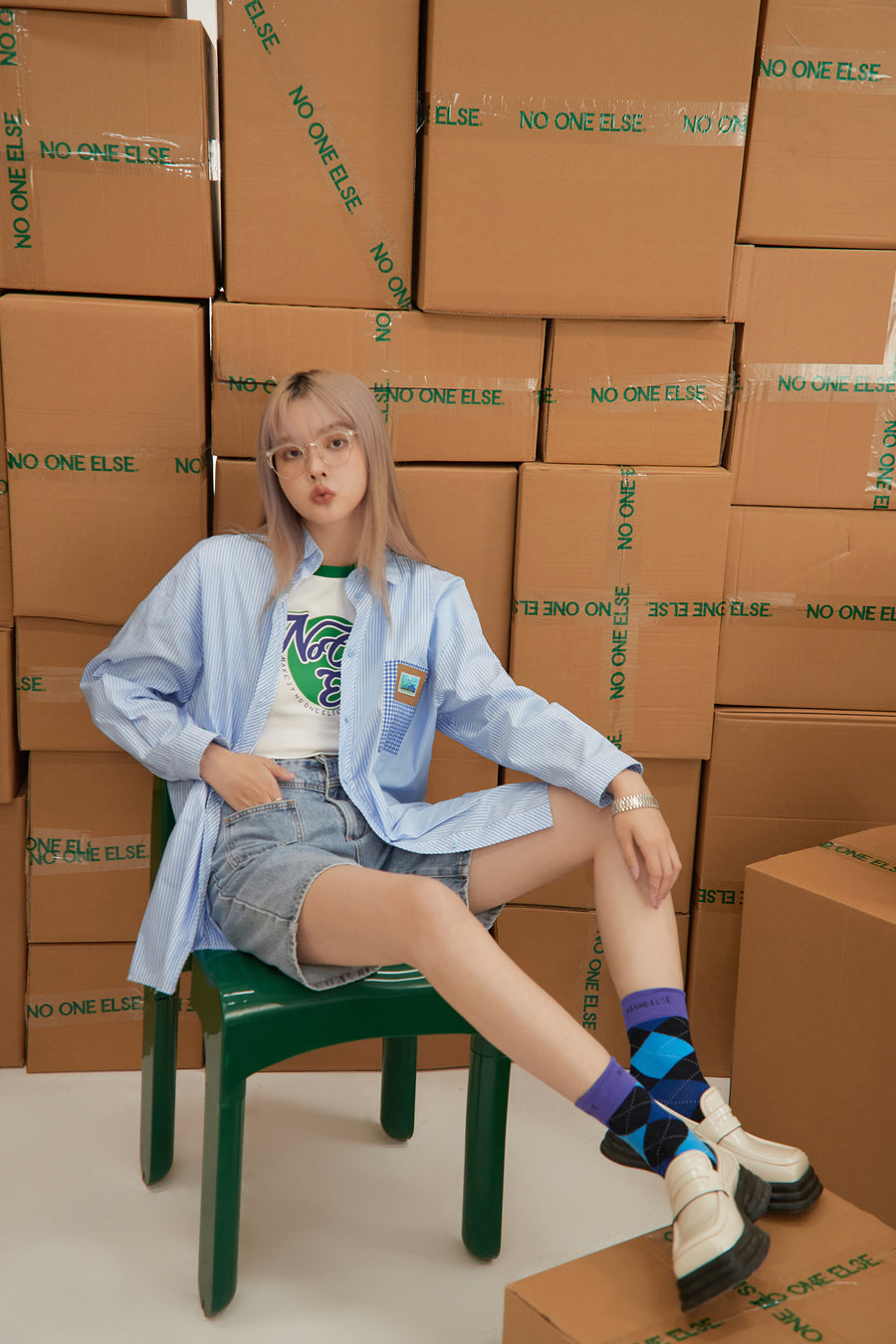 CHUU Full-On Retrograde Stripes Shirt