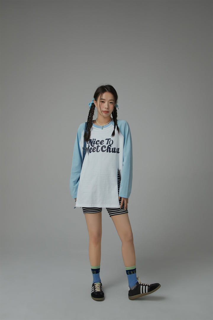 Nice To Meet Chuu Contrast Raglan T-Shirt