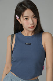 Color Slim Sleeveless Crop Top