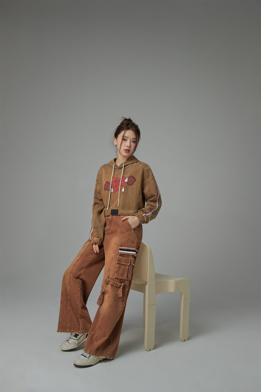 CHUU Downside Wide Denim Cargo Pants