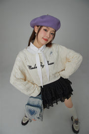 Made By Chuu Damaged Cable Knit Sweater