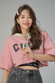 Sporty Chuu Logo Loose Fit Hoodie