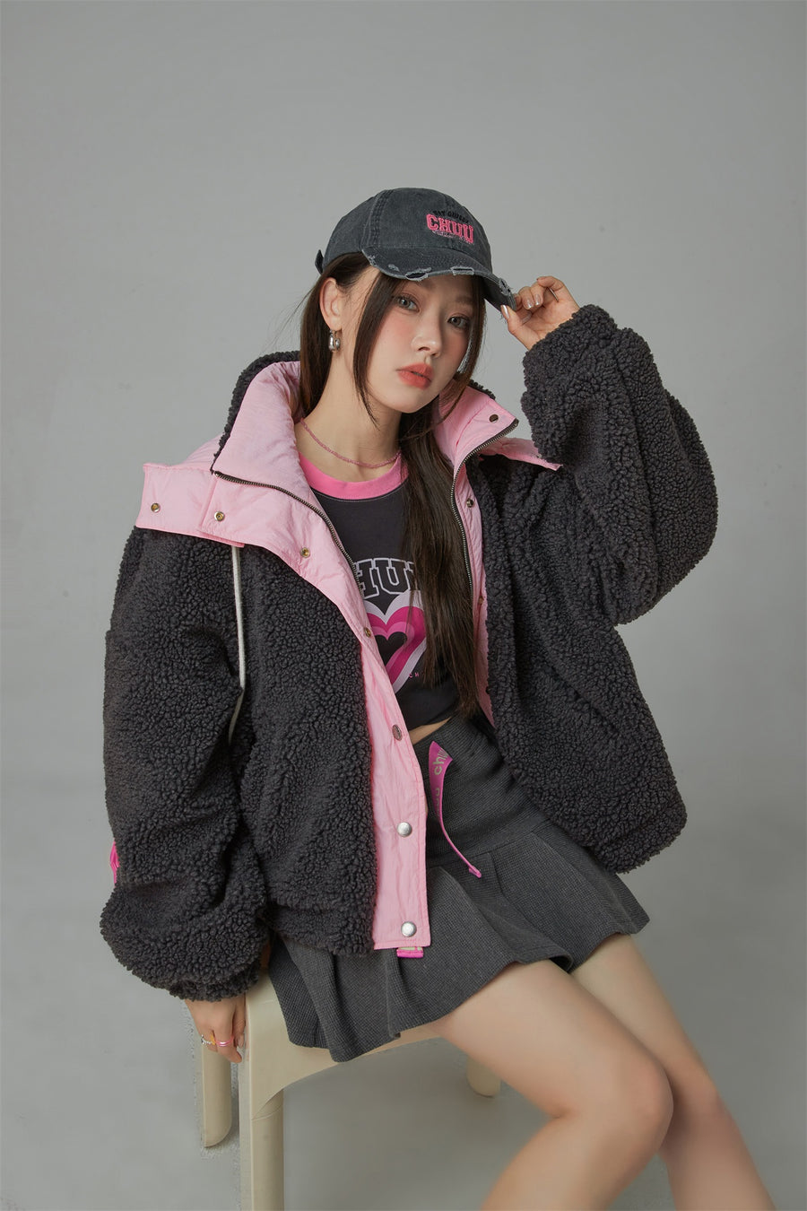 CHUU Sporty Fleece Hoodie Jacket