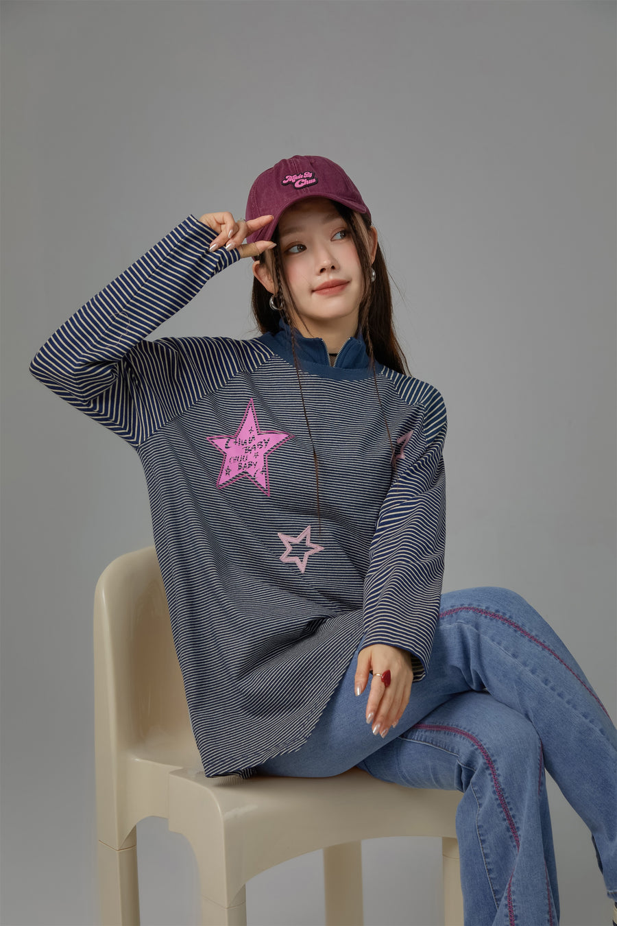 CHUU Morning Motivation Star Stripe T-Shirt