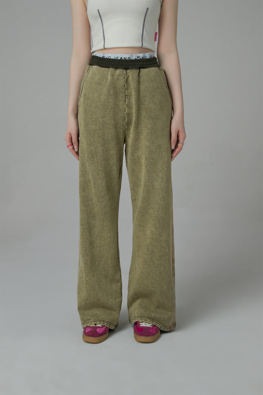 CHUU Vintage Wash Wide Jogger Pants