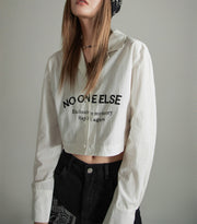 No One Else's Logo Crop Shirt