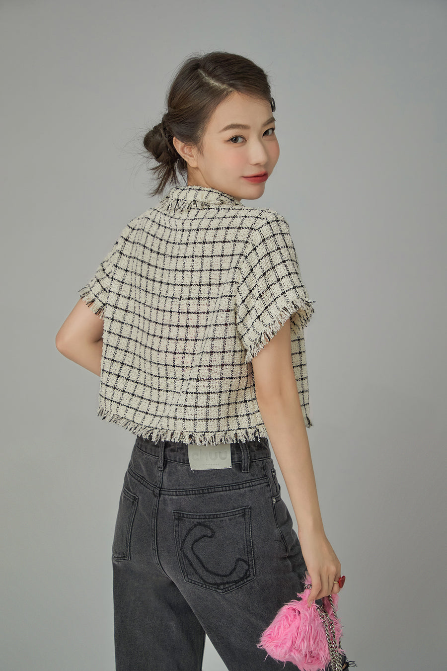 CHUU Raw Hem Short-Sleeves Summer Jacket