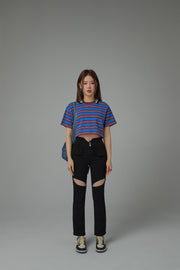 Striped Cropped T-Shirt