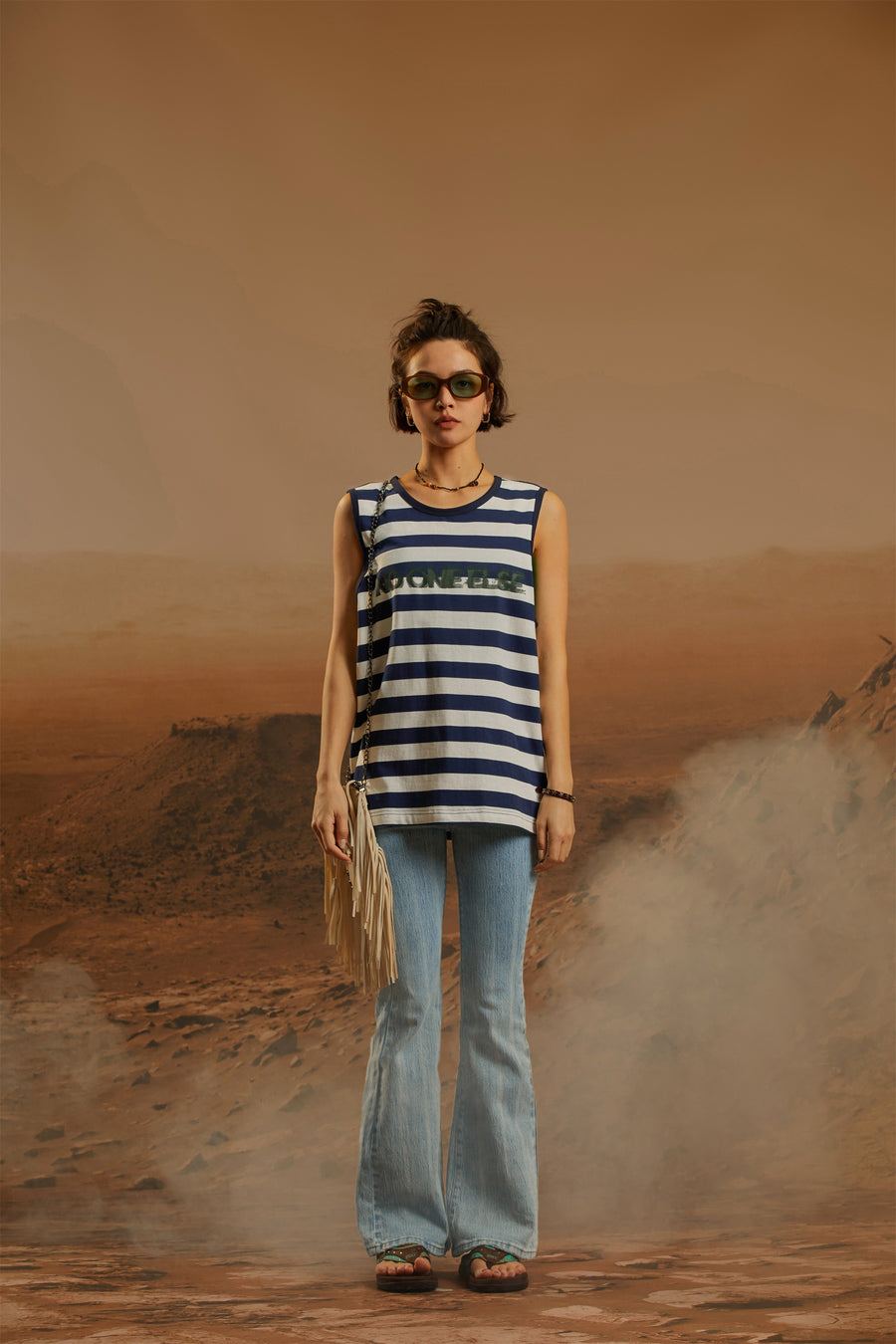 CHUU Striped Boxy T-Shirt