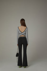 Slit Bootcut Crisscross Band Pants