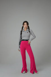 Love Zone Cherry Half-Zip Cropped T-Shirt