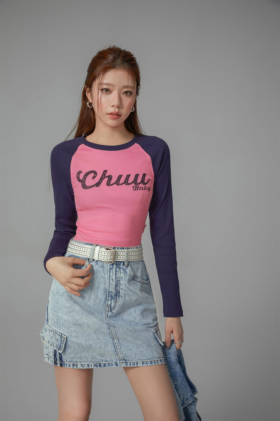 CHUU Denim Mini Skirt