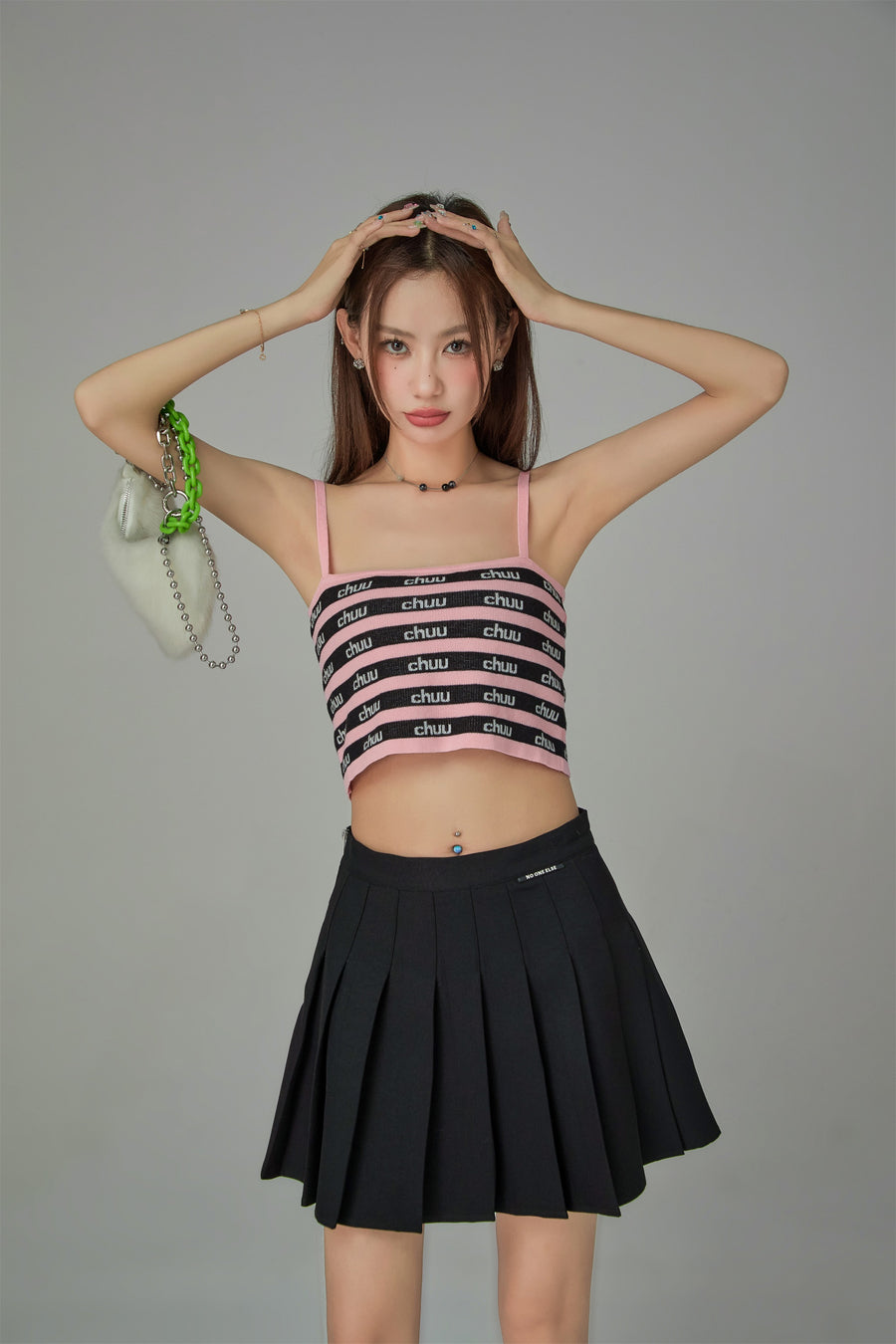 CHUU Chuu Logo Stripes Crop Cami Top