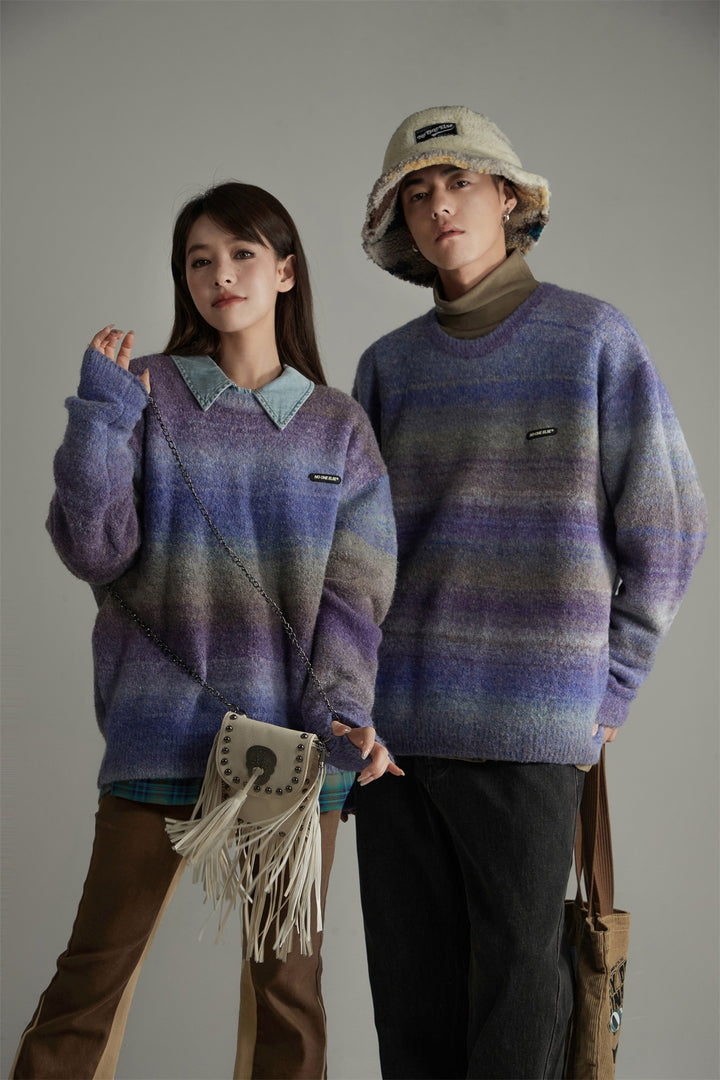 Gradient Stripe Knit Sweater