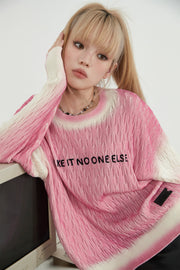 Make It Noe Lettering Knit Sweater