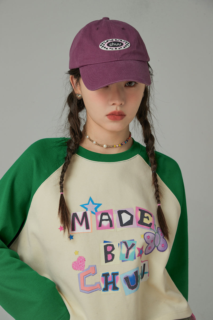 CHUU She Is Powerful Raglan Loose Fit T-Shirt