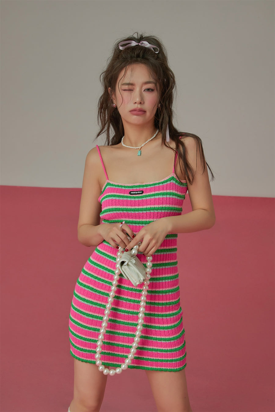 CHUU Rainbow Stripe Dress