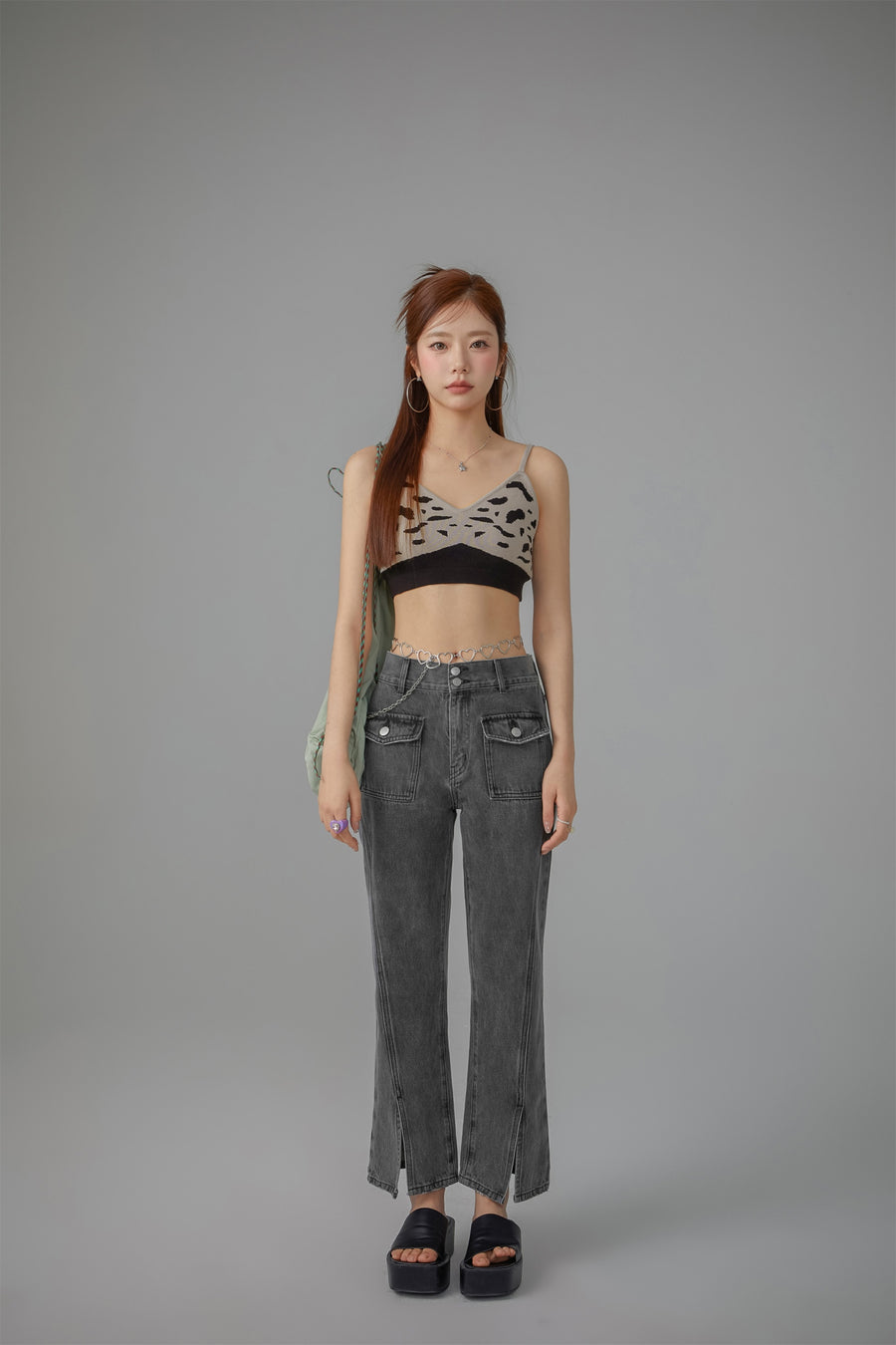 CHUU Slit Bootcut Denim Jeans