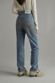 High-Waist Wide Straight Jeans