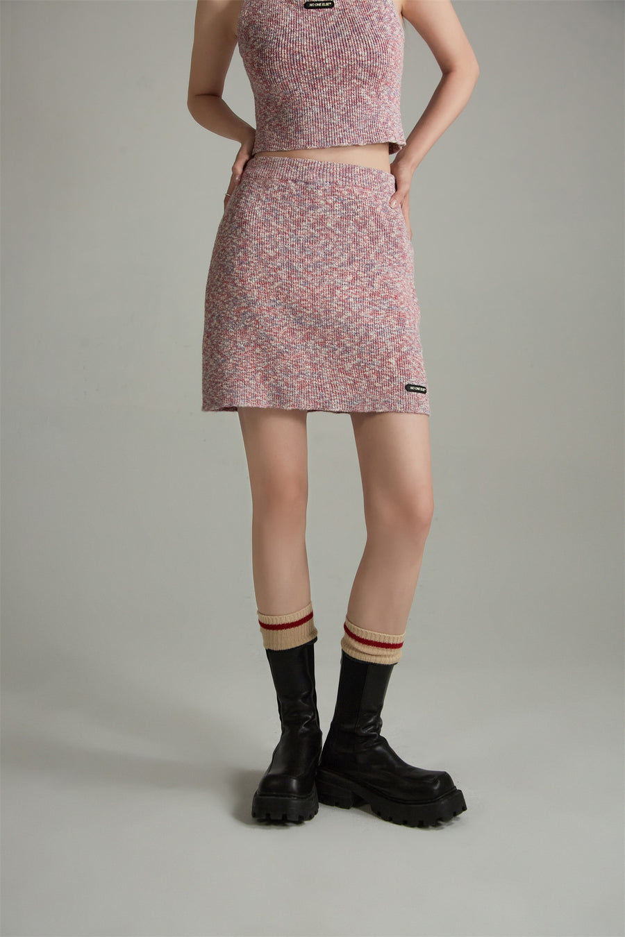 CHUU Colorful Knit A-Line Skirt