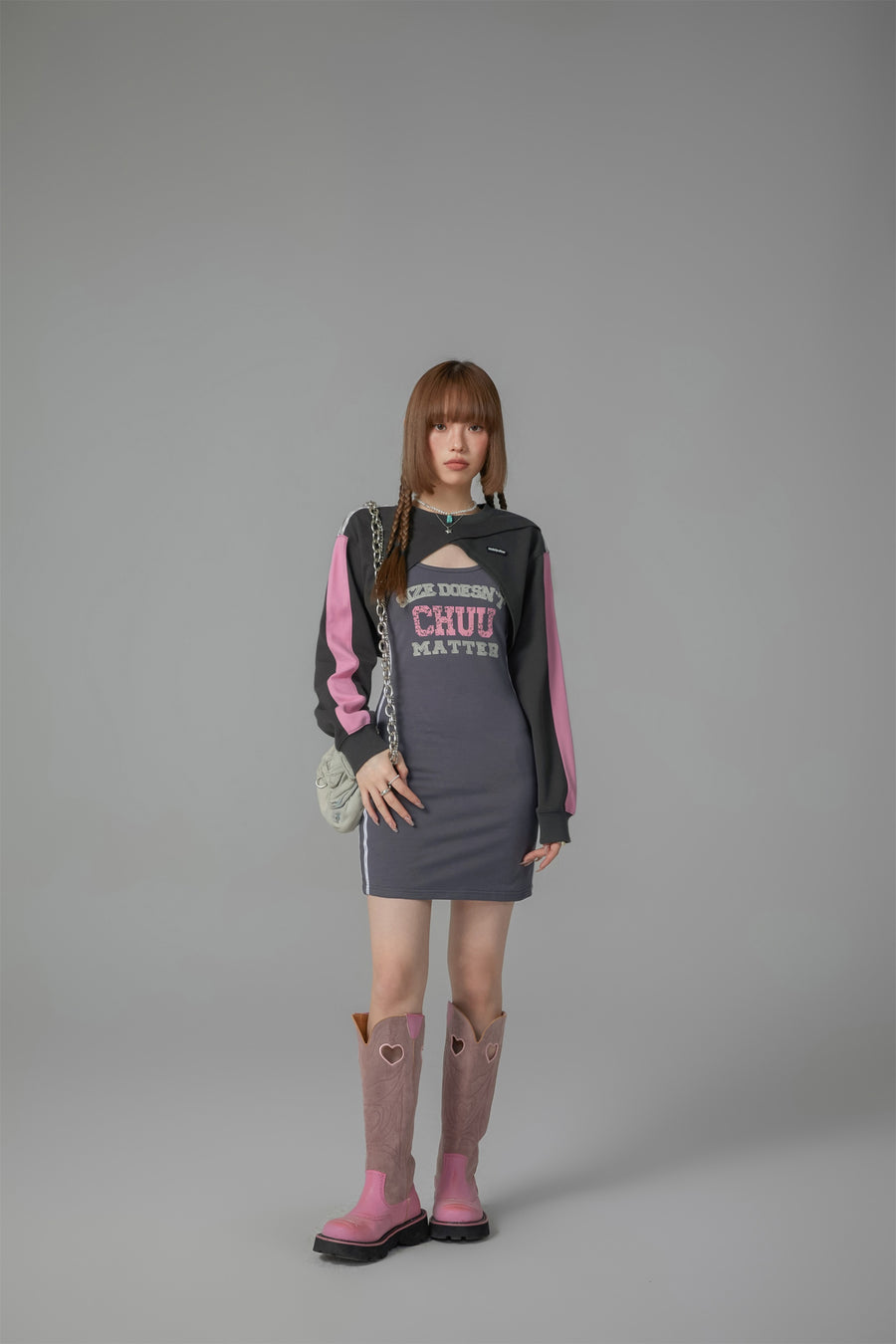 CHUU Diagonal Bolero Sweatshirt