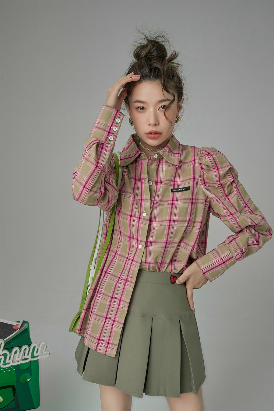 CHUU The Shape Of You Checkered Shirt